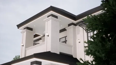 3D Render Modern House Design Stock-Footage 214238705