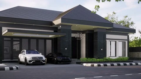 3D Render Modern House Design Video stock 214239439