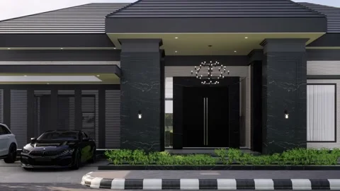 3D Render Modern House Design Video stock 214239864