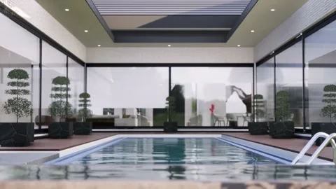 3D Render Modern House Design Stock Footage 214241011