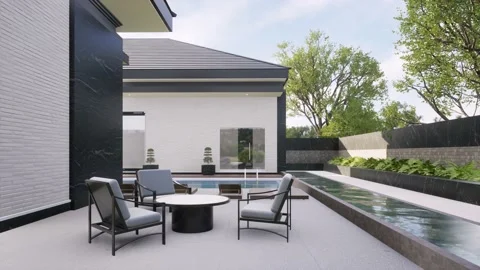 3D Render Modern House Design Video stock 214241290
