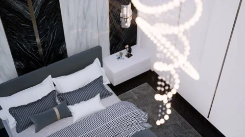 3D Render Modern House Design Stock Footage 214244791