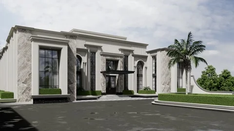 3D Render Modern House Design Video stock 243148958