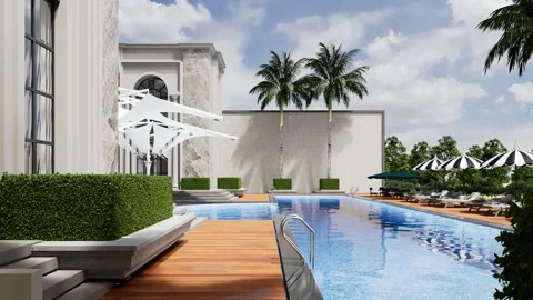 3D Render Modern House Design Video stock 243399962