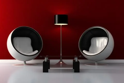 3d render of a modern interior design Stock Illustration