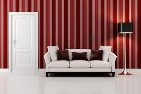 3d render of a modern interior design Stock Illustration