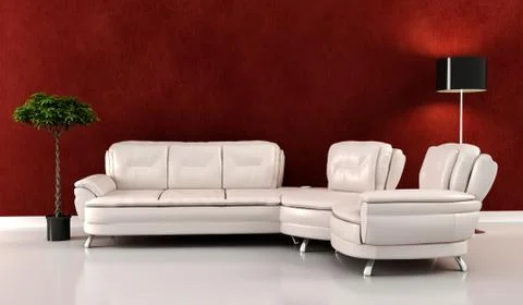 3d render of a modern interior design Stock Illustration