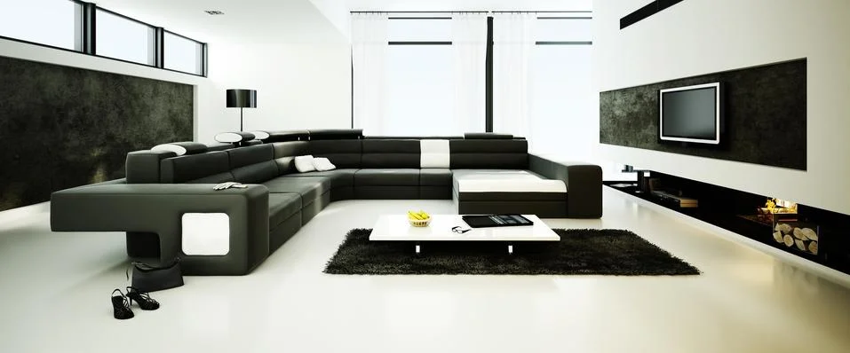 3d render of a modern interior design Stock Illustration