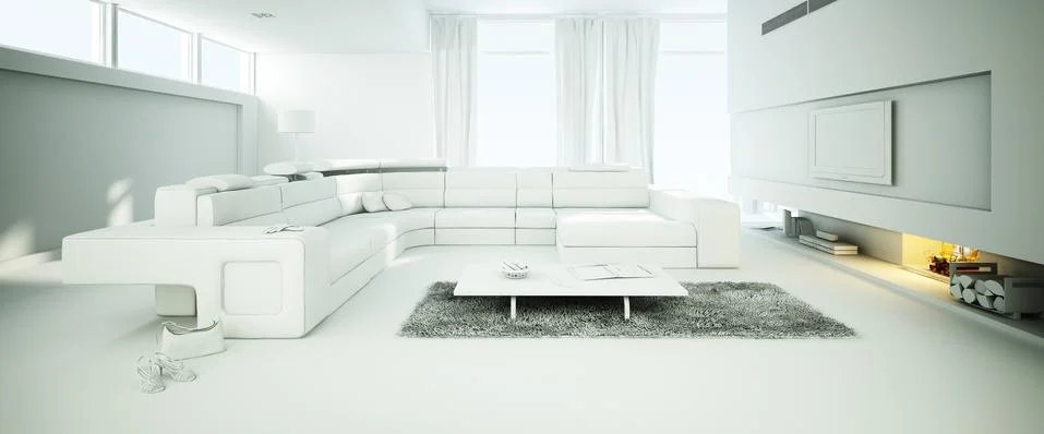 3d render of a modern interior design Stock Illustration