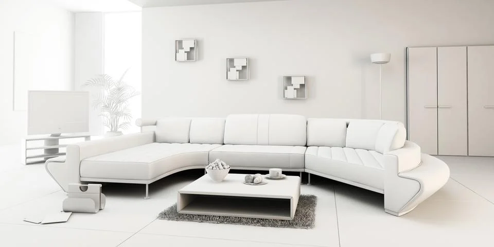 3d render of a modern interior design Stock Illustration