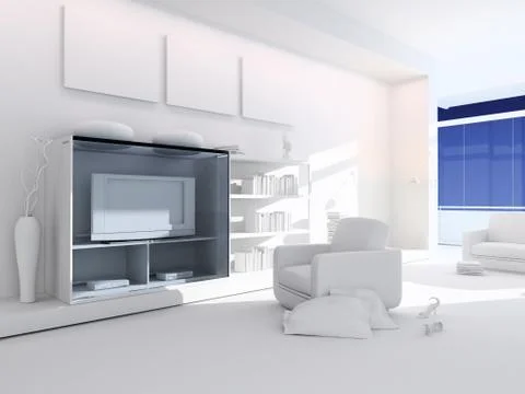 3d render of a modern interior design Stock Illustration