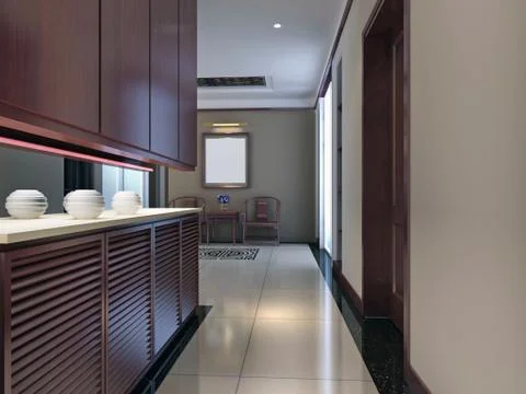 3d render modern interior of living-room Illustrazione stock