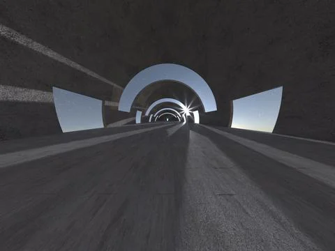 3d render of modern interior with sky Stock Illustration