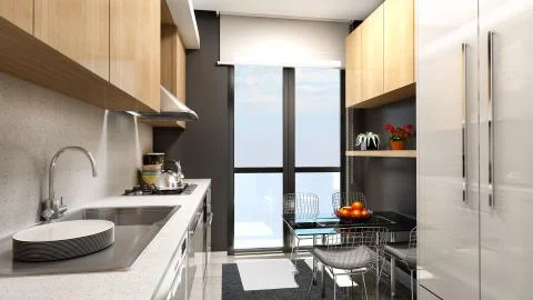 3D Render of Modern Kitchen Illustrazione stock
