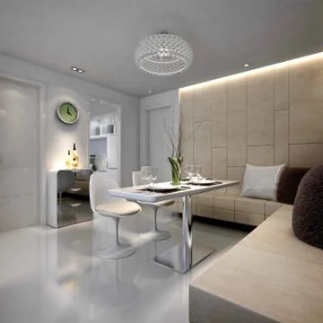 3d render modern kitchen Illustrazione stock