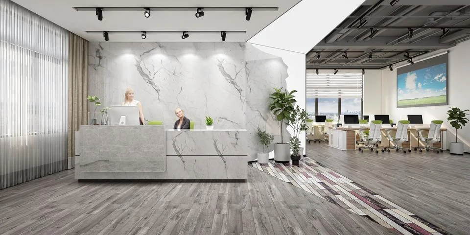 3d render modern office interior 写真素材