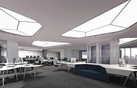 3d render modern office interior Foto stock