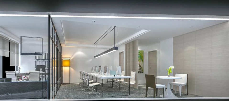 3d render of modern office Stock Photos