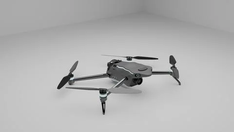 3D render of modern quadcopter drone isolated on white background Stock Illustration