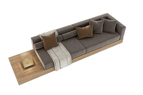 3d render modern sofa on white background Stock Illustration