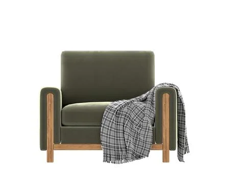 3d Render Modern Sofa on White Background Stock Illustration