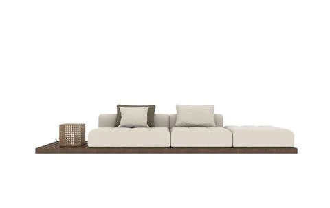 3d Render Modern Sofa on White Background Stock Photos