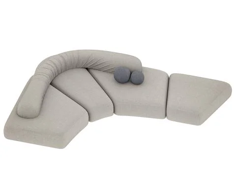 3d Render Modern Sofa on White Background Stock Photos