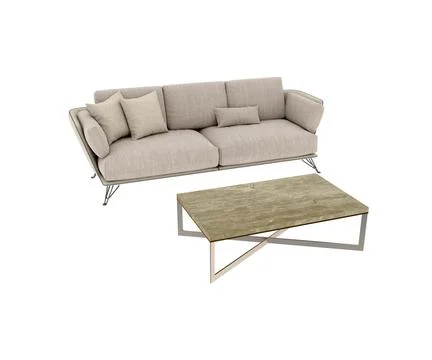 3d Render Modern Sofa on White Background Stock Photos