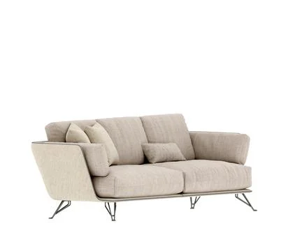 3d Render Modern Sofa on White Background Stock Photos