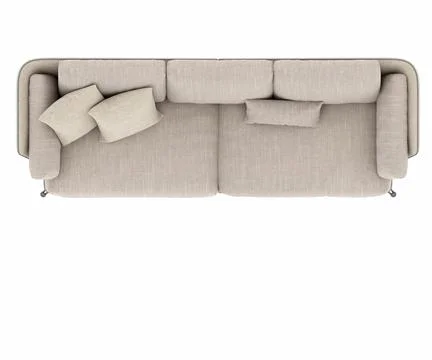3d Render Modern Sofa on White Background Stock Photos