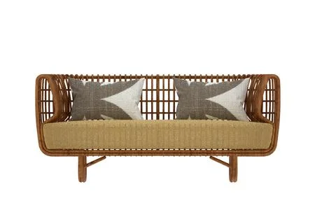 3d Render Modern Sofa on White Background Stock Photos