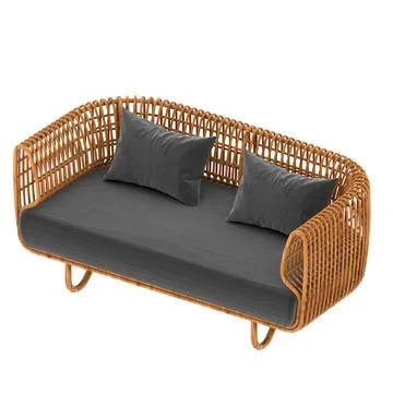 3d Render Modern Sofa on White Background Stock Photos