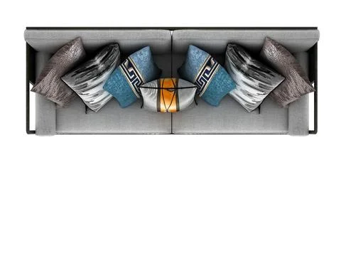 3d Render Modern Sofa on White Background Stock Photos