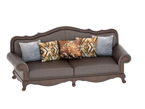3d Render Modern Sofa on White Background Stock Photos