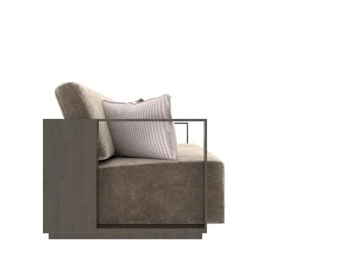 3d Render Modern Sofa on White Background Stock Photos