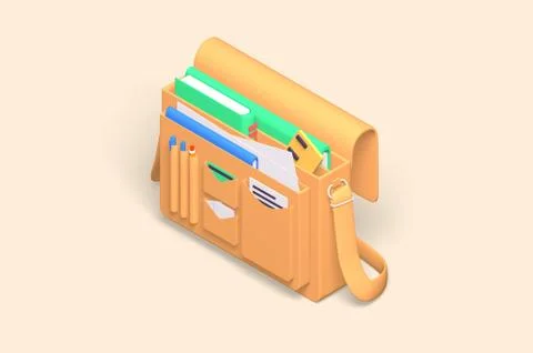3d render modern toolbox documents icon for work equipment, paperwork. Illustrazione stock