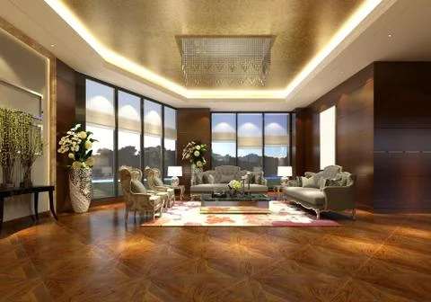 3d render of modern working office Stock Photos