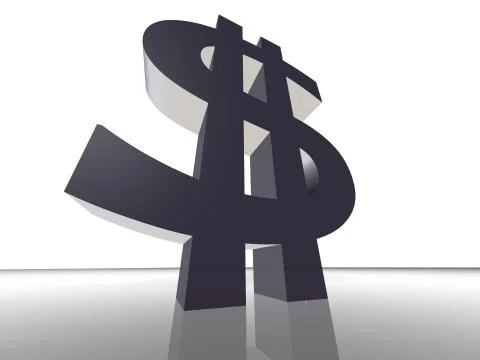 3d render money sign Stock Illustration