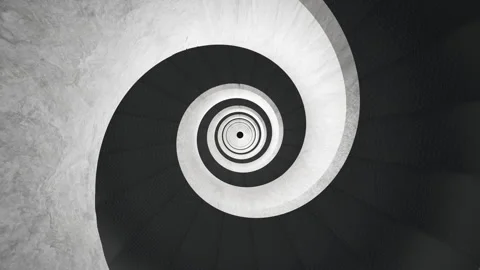 3d render of monochromatic spiral staircase Stock Footage 252490405