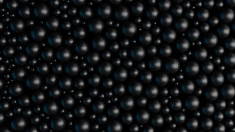 3d render of monochrome black balls background. Small spheres in turbulence Stock Footage 263911580
