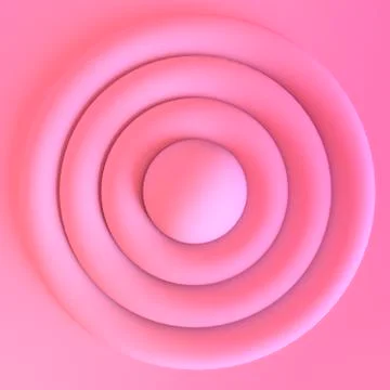 3D render. Monochrome pink Scene with simple geometrical forms Stock Illustration