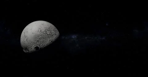 3d render, moon with milky way background Stock Illustration