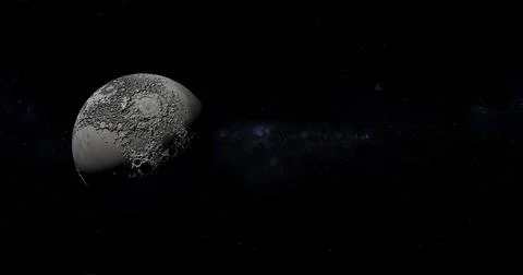 3d render, moon with milky way background 스톡 일러스트