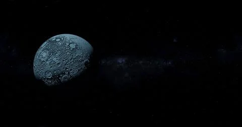 3d render, moon with milky way background 스톡 일러스트