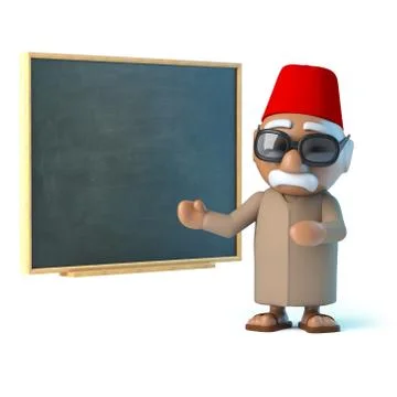 3d render of a Moroccan teaching at a blackboard. Stock Illustration