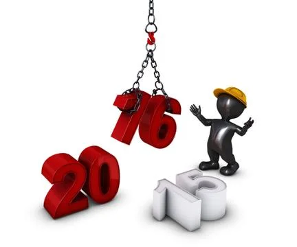 3D Render of Morph Man bringing in the new year Stock Illustration