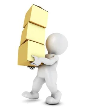 3D Render of Morph Man Carrying Boxes イラスト素材