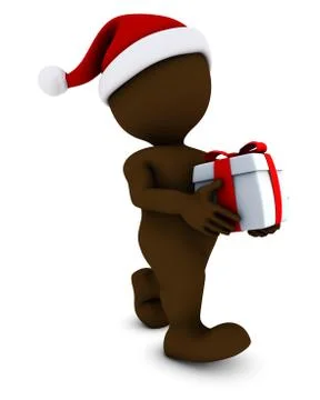 3D Render of Morph Man with christmas gifts Stock-Illustration