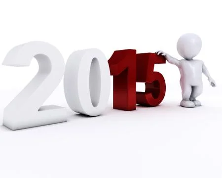 3D Render of Morph Man happy new year Stock Illustration