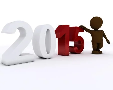 3D Render of Morph Man happy new year Stock Illustration